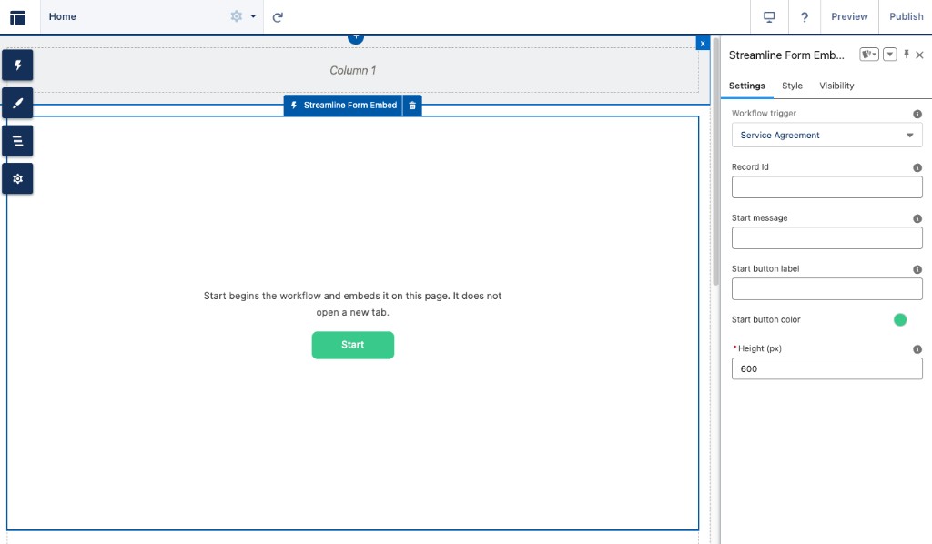 Streamline Form Embed properties in Experience Builder