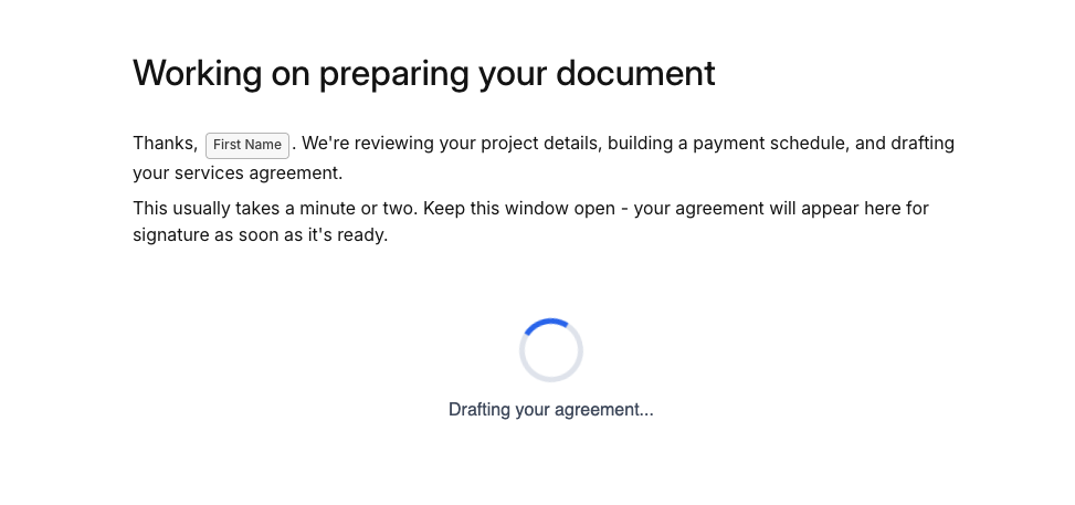 Participant view of an example loading Page